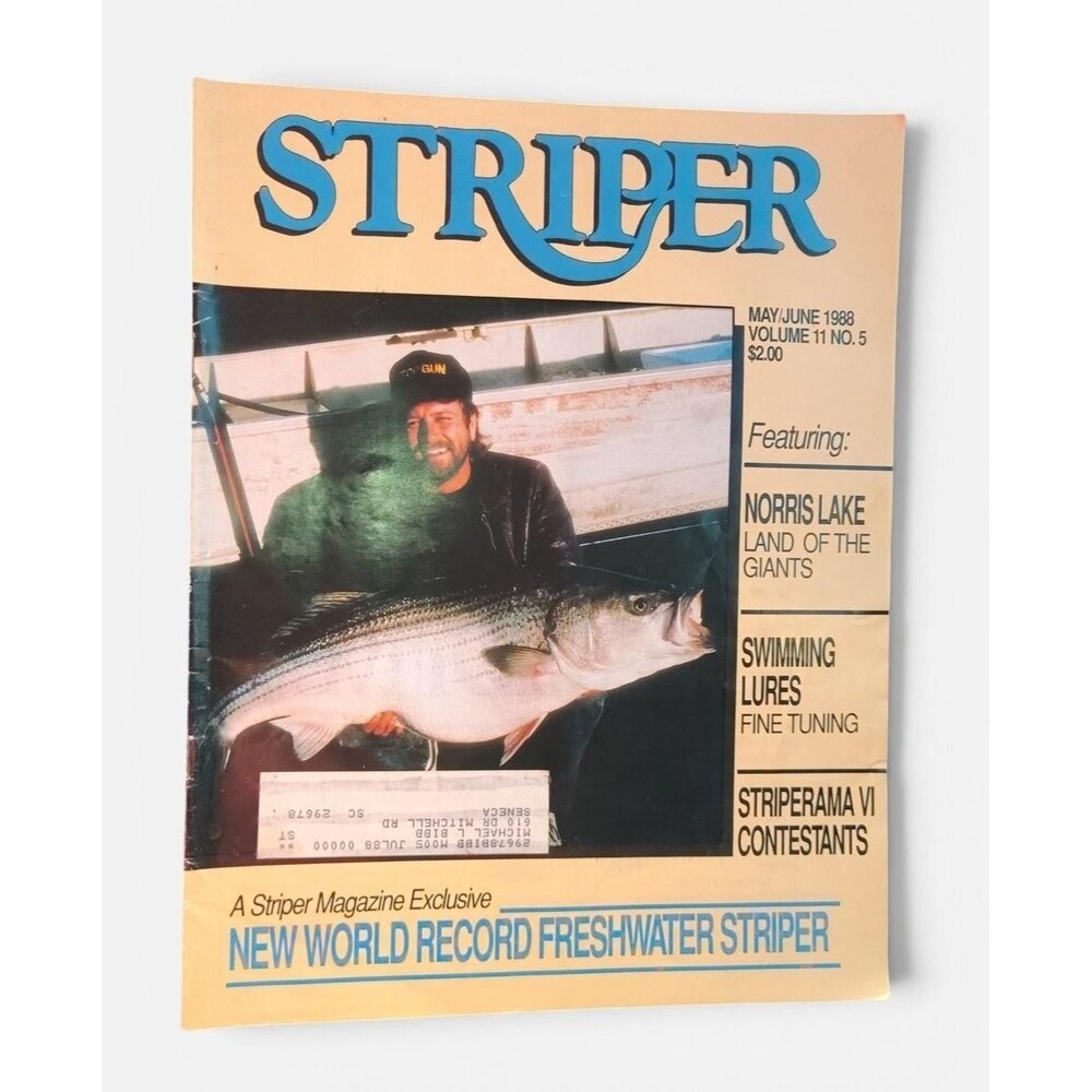 Vintage Striper Magazine May June 1988 Vol 11 No 5 Fishing Norris Lures Record 1